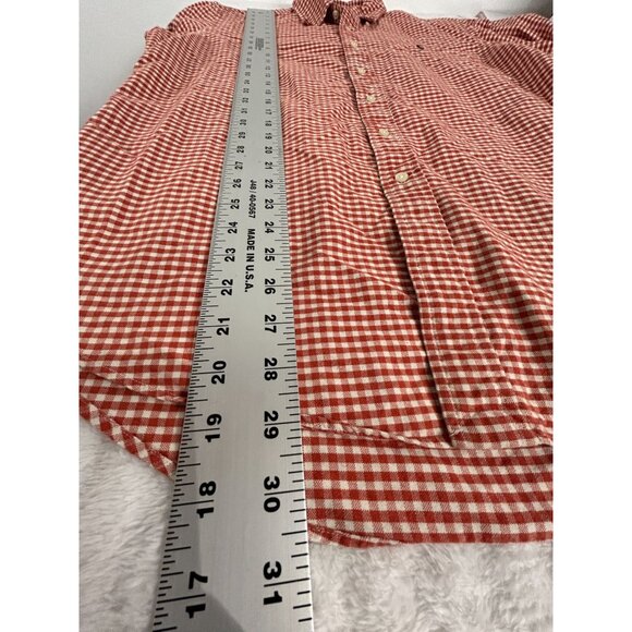 Ralph Lauren Mens Gingham Long Sleeve Shirt Large Red Custom Fit L Button-Up - Picture 7 of 7